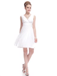 Konfirmations kjole - Anne-Lise - sød hvid chiffonkjole